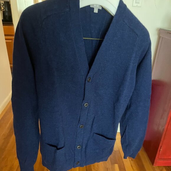 Uniqlo Mens Navy Wool Cardigan Size XL - Picture 1 of 4